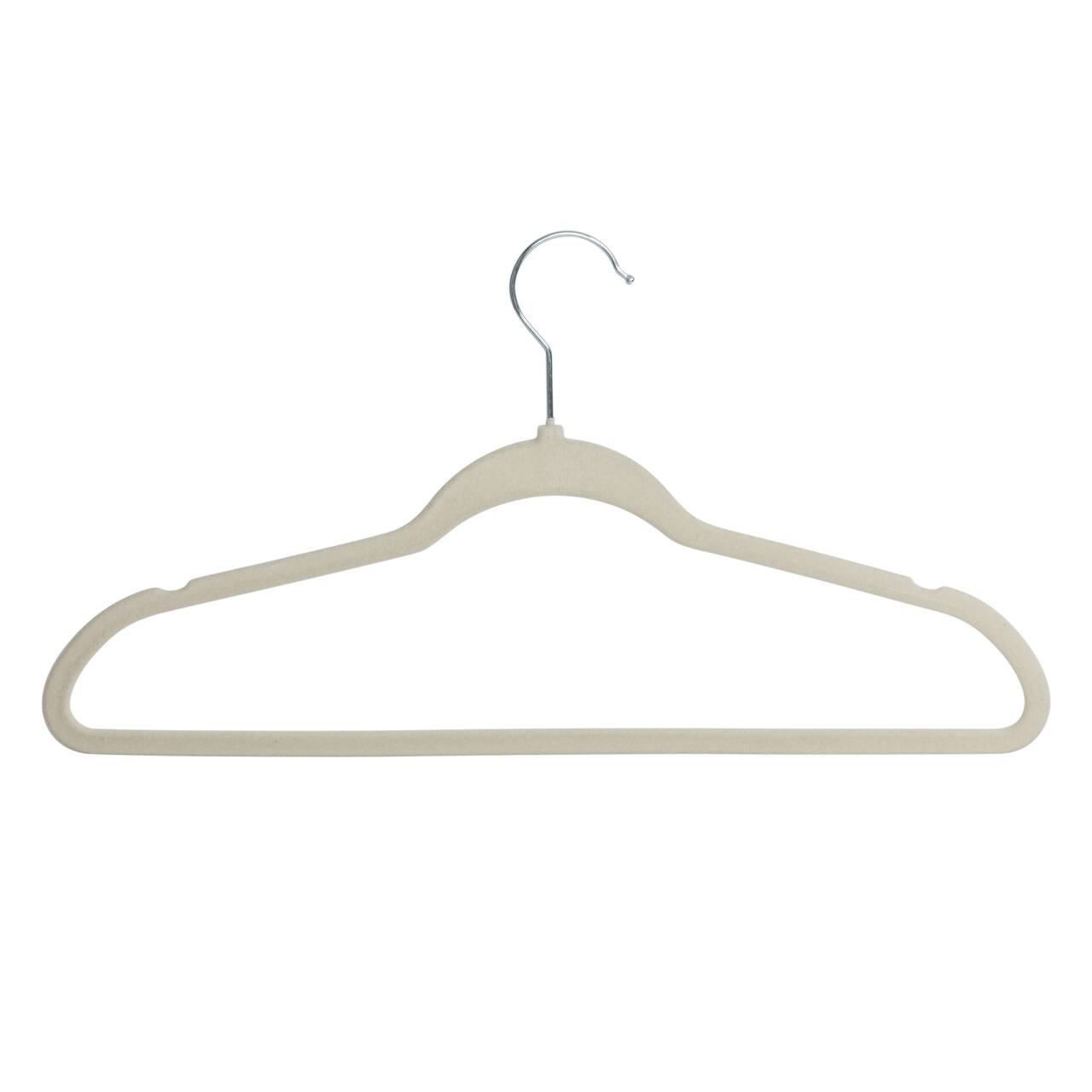 Honey Can Do Warm Gray Slim-Profile Non-Slip Velvet Hangers, 35ct.